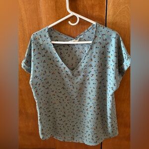 Floral Blue Women's Top